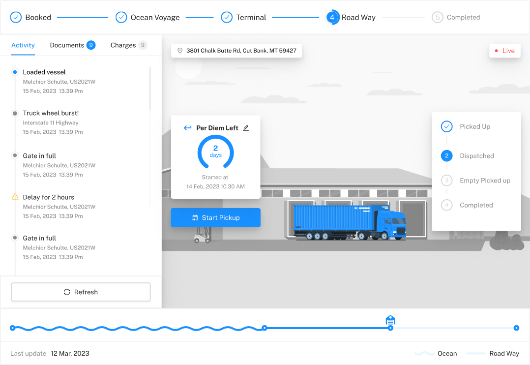 Screenshot of the tracking form